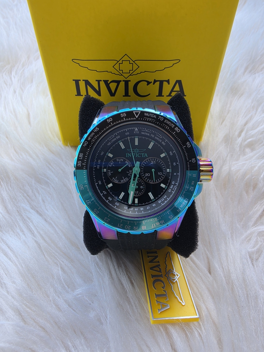 Invicta Chronograph Watch - Black Dial Original Brand New